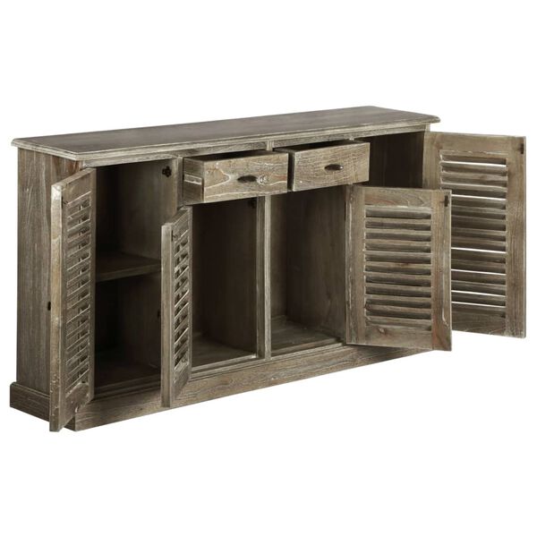 vidaXL Sideboard Massivholz Mindi 145x32,5x77 cm