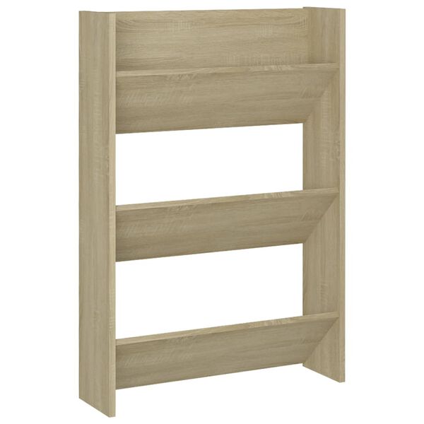 vidaXL Wand-Schuhschrank Sonoma-Eiche 60x18x90 cm Holzwerkstoff