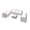 vidaXL 8-tlg. Garten-Lounge-Set mit Kissen Poly Rattan Grau