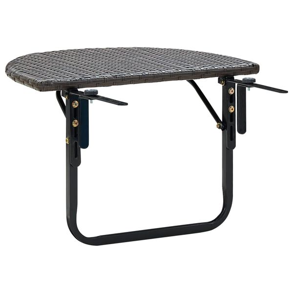 vidaXL Balkontisch Braun 60x60x40 cm Poly Rattan