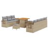 vidaXL Gartensofa-set 10 stk. 7-Sitzanzahl Beige und Hellgrau