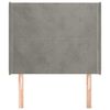vidaXL Kopfteil mit Ohren Hellgrau 93x16x118/128 cm Samt
