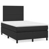 vidaXL Boxspringbett mit Matratze Schwarz 120x200 cm Kunstleder