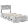 vidaXL Bettrahmen mit Kopfteil Beton Grau 100 x 200 cm Ingenieurs Holz