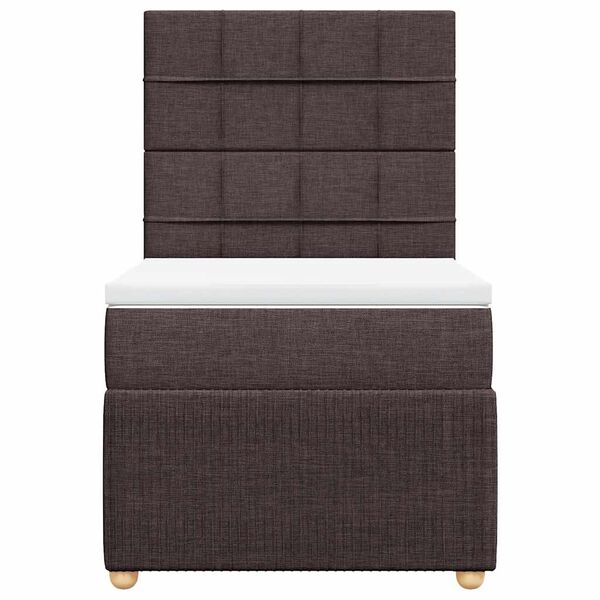 vidaXL Boxspringbett mit Matratze Dunkelbraun 90x190 cm Stoff