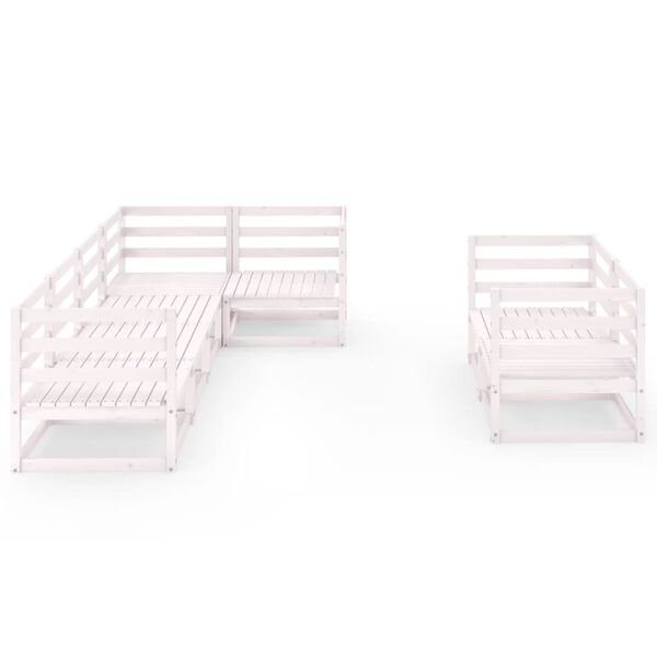 vidaXL 7-tlg. Garten-Lounge-Set Wei&szlig; Massivholz Kiefer