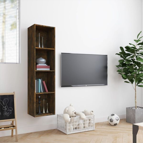 vidaXL B&uuml;cherschrank/TV-Schrank R&auml;uchereiche 143x30x36cm Holzwerkstoff
