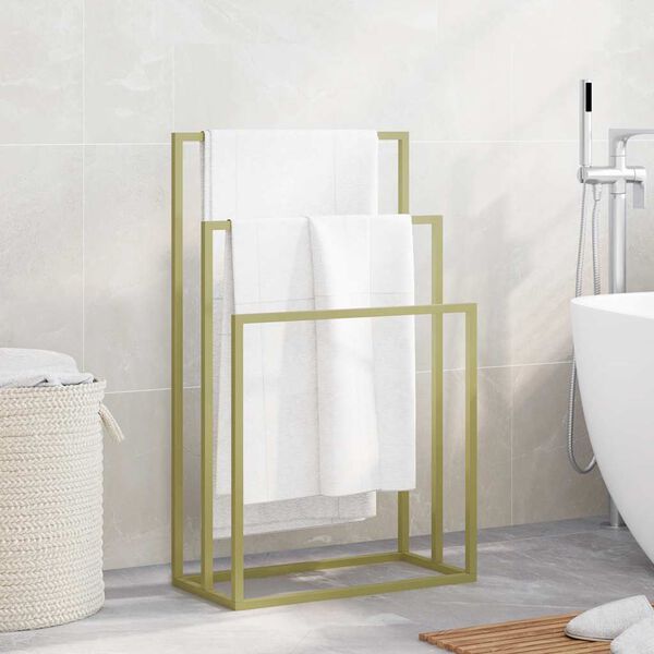 vidaXL Handtuchst&auml;nder Golden 48x24x79 cm Eisen