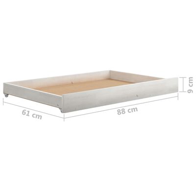 vidaXL Tagesbett mit Schubladen 90x200 cm Weiß Massivholz Kiefer