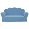 vidaXL Kindersofa 2-Sitzer Blau Weich Pl&uuml;sch