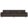 vidaXL Schlafsofa 2-Sitzer mit 2 Kissen & Hocker Braun Stoff