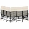 vidaXL Garten Liegesofa Set Schwarz und Cremewei&szlig; 164 x 164 x 112 cm