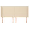 vidaXL Kopfteil mit Ohren Creme 203x16x118/128 cm Stoff