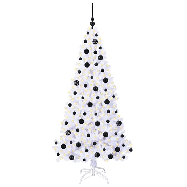 vidaXL K&uuml;nstlicher Weihnachtsbaum Wei&szlig; 180 cm PVC und Stahl