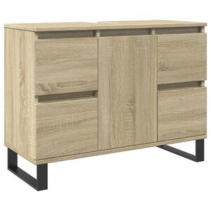 vidaXL Badschrank Sonoma-Eiche 80x33x60 cm Holzwerkstoff