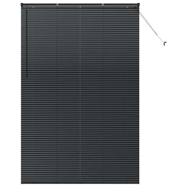 vidaXL Fensterjalousie mit Vorh&auml;ngen Schwarz Aluminium