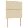 vidaXL Boxspringbett mit Matratze mit Kopfteil Creme 90 x 190 cm Stoff
