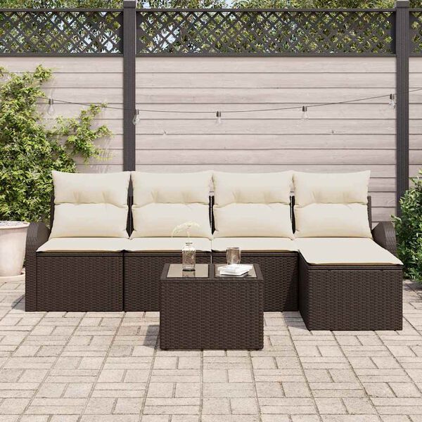 vidaXL Gartensofa-set Braun Poly-Rattan