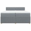 vidaXL Boxspringbett mit Matratze Hellgrau 200x200 cm Stoff