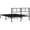 vidaXL Bettgestell mit Kopfteil Metall Schwarz 120x200 cm