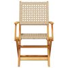 vidaXL 3-tlg. Bistro-Set Beige Poly Rattan und Massivholz