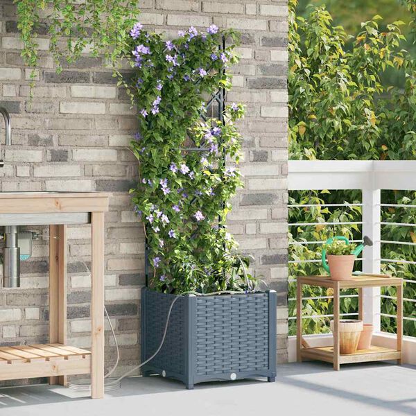 vidaXL Garten-Pflanzgef&auml;&szlig; 2 pcs Hellgrau Stahl