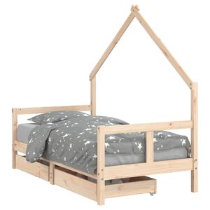 vidaXL Kinderbett mit Schubladen 80x160 cm Massivholz Kiefer