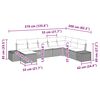 vidaXL Garten-Sofa-Set mit Kissen mit Speicher 8 pcs Grau Poly-Rattan
