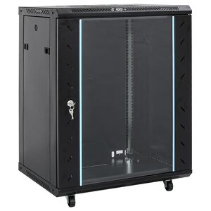 vidaXL Netzwerkschrank mit Speicher Schwarz 60 x 60 x 80 cm Stahl