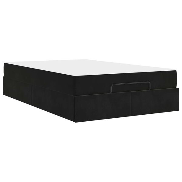 vidaXL Bettgestell mit Matratze mit Matratze 2 pcs Schwarz Samt