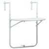 vidaXL Balkon-H&auml;ngetisch Wei&szlig; 60x64x83,5 cm Kunststoff Rattan-Optik