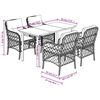 vidaXL 5-tlg. Garten-Essgruppe mit Kissen Grau Poly Rattan