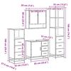 vidaXL 4-tlg. Badm&ouml;bel-Set Sonoma-Eiche Holzwerkstoff