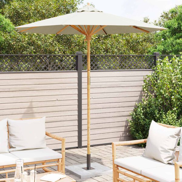 vidaXL Garten-Sonnenschirm Cremewei&szlig; &Oslash; 270 x 260 cm Bambus