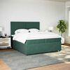 vidaXL Boxspringbett mit Matratze Dunkelgr&uuml;n 200x200 cm Samt