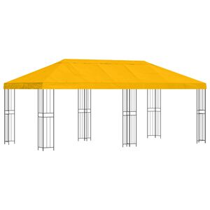 vidaXL Pavillon mit Seitenw&auml;nden 6 x 3 m Gelb Polyester und Stahl