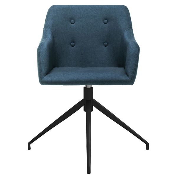 vidaXL Esszimmerst&uuml;hle 2 Stk. Drehbar Blau Stoff