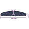 vidaXL Stufenmatten Selbstklebend 20 Stk. 65x21x4 cm Blau Halbrund Gro&szlig;