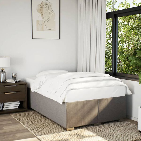 vidaXL Boxspringbett mit Matratze Taupe 120x190 cm Stoff
