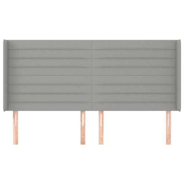 vidaXL Kopfteil mit Ohren Hellgrau 183x16x118/128 cm Stoff