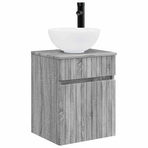 vidaXL Wandmontierte Waschbecken-Vanit&auml;t Grau Sonoma 39 x 41 x 64,5 cm