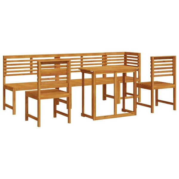 vidaXL Garten Bistro Set 6 pcs Braun Akazie Massivholz