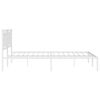vidaXL Bettgestell mit Kopfteil Metall Wei&szlig; 200x200 cm