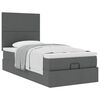 vidaXL Ottoman-Bett mit Matratze Dunkelgrau 90x200 cm Stoff
