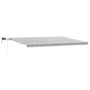 vidaXL Markise Manuell mit LED Anthrazit & Wei&szlig; 500x300 cm