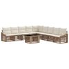vidaXL Gartensofa-set 10 stk. Beige und Cremewei&szlig; Poly-Rattan