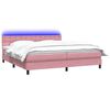 vidaXL Boxspringbett mit Matratze & LED Rosa 180x220 cm Samt