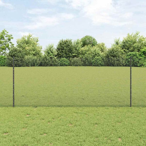 vidaXL Zaun und Pfosten Grau 1 x 25 m Stahl