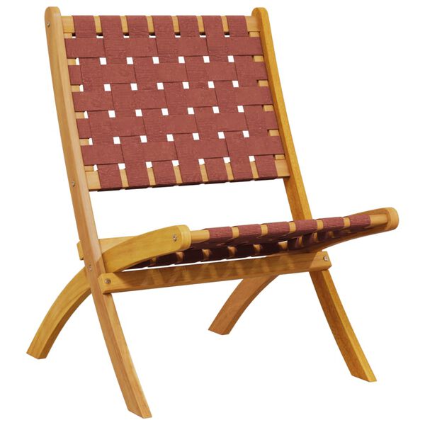 vidaXL Gartenst&uuml;hle 2 Stk. Klappbar Rot Massivholz Akazie & Stoff