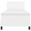 vidaXL Boxspringbett mit Matratze Wei&szlig; 90 x 200 cm Kunstleder